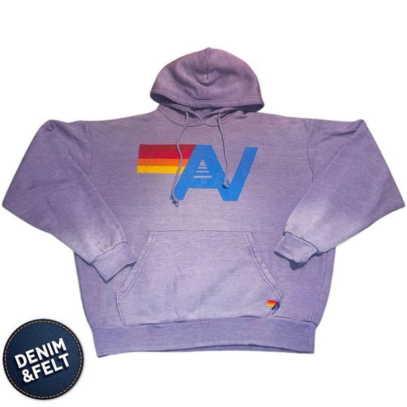 Aviator Nation Unisex VINTAGE LOGO RELAXED PULLOVER HOODIE - FADED GRAPE | NEW💜 - Picture 7 of 16